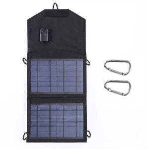 7W 5V Foldable Solar Panel Portable Outdoor USB Port Battery Charger Waterproof Solar Bag for Phone Charging Traveling C