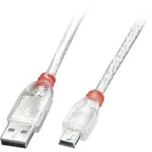 Kabel LINDY LINDY USB 2.0 Kabel A/Mini-B 0,2m 41780, 20.00 cm, transparentní