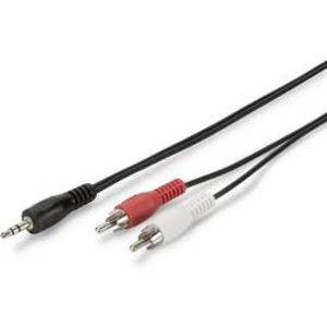 Jack / cinch audio kabel Digitus AK-510300-050-S, 5.00 m, černá