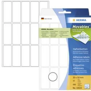 Herma 10610 etikety 20 x 50 mm papír bílá 480 ks přemístitelné univerzální etikety ruční popisování 32 Blatt 111 x 170 mm