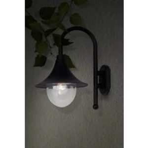 Venkovní nástěnné osvětlení Brilliant Berna 41081/06, E27, 60 W, plast, litý hliník, černá
