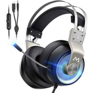 Mipow EG3 Pro herní headset na kabel, stereo přes uši, jack 3,5 mm, s USB, černá