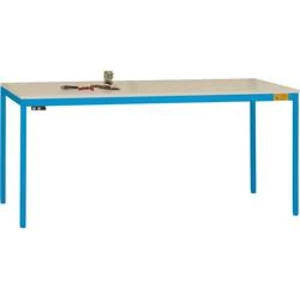 Manuflex LD1118.5012 ESD pracovní stůl UNIDESK s Melaminplatte, světle modrá RAL 5012, Šxhxv = 2000 x 800 x 720-730 mm