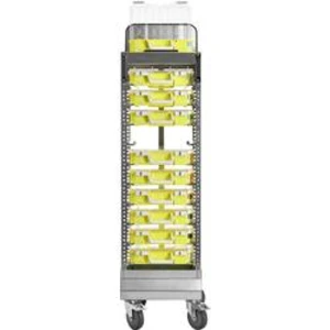 Vozík pro transport kufříků s díly raaco, CarryLite 80 4x8, 144902, přihrádek: 10, 415 x 1580 x 425, stříbrná