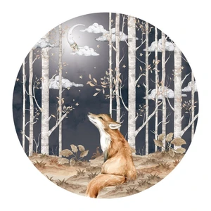 Nástenná detská samolepka Dekornik Fox in a Circle, ø 150 cm