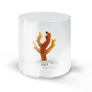 Pahar din sticlă borosilicată cu decorația coral - WD Lifestyle