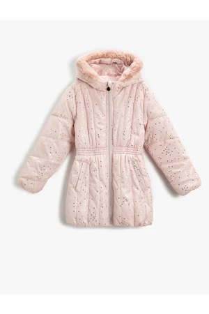 Koton Shimmer Long Down Jacket with Plush Lined.