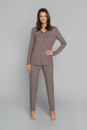 Women's pyjamas Illusion long sleeves, long legs - print