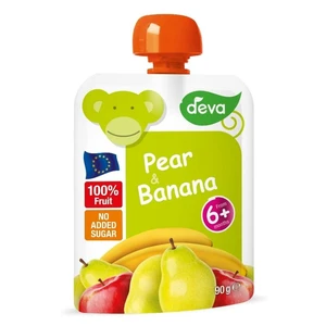 DEVA Ovocná kapsička 100% ovoce Hruška a Banán od 6.měsíce 90 g