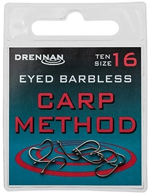 Drennan háčky bez protihrotu eyed carp method barbless - velikost 12