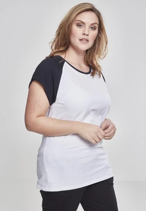 Women's contrasting raglan T-shirt white/black
