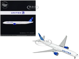 Boeing 777-300ER Commercial Aircraft "United Airlines" White with Blue Tail "Gemini 200" Series 1/200 Diecast Model Airplane by GeminiJets