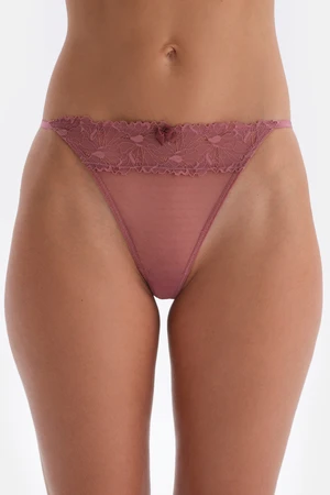 Dagi Dusty Rose Tulle Detailed G-String