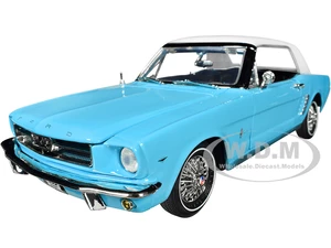 1964 1/2 Ford Mustang Light Blue with White Top James Bond 007 "Thunderball" (1965) Movie "James Bond Collection" Series 1/18 Diecast Model Car by Mo