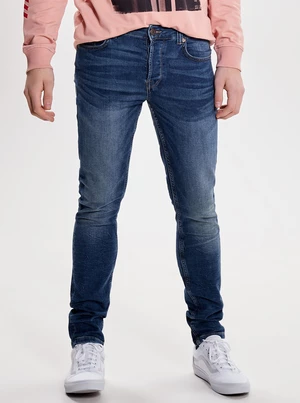 Blue slim jeans with only &amp; sons loom effect