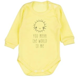 Body dlouhý rukáv Sluníčko, bavlna MBaby, žlutá, vel. 68 (3-6m)