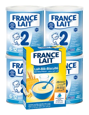 France Lait 2 4x400g + FL kaša pšen. sušienk. 250g