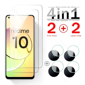 4 In 1 Camera Glass Realme10 Protective Glass for Realmi Realme 10 4G 2022 RMX3630 6.4" Screen Protector Explosion-proof HD Film