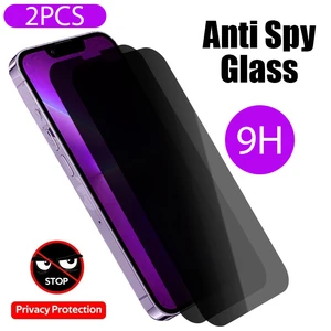 2Pcs Privacy Screen Protector for iPhone 14 13 12 Pro Max Protective Glass for iPhone 11 12 13 Mini Xs Max 7 8 6S Plus SE Glass