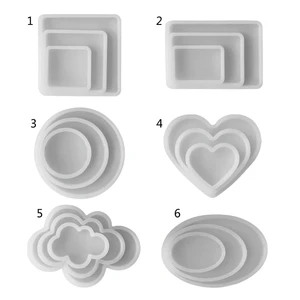 3pcs Epoxy Resin Molds Geometry Tray Small Silicone Mold DIY Crafts Ornament Tool for DIY Resin Artwork, Decors 517F