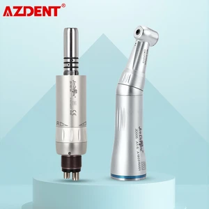 Dental Low Speed Handpiece Press Button Contra Angle 1:1 E-type 4 Hole Air Motor With Internal Water Cooling System