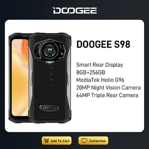 DOOGEE S98 Rugged 6.3"LCD FHD Smart Display Dial Rear G96 Octa Core 8GB+256GB Memory 64MP Camera 6000mAh