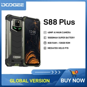 Global Version DOOGEE S88 Plus Rugged 6.3” FHD 48MP AI Triple Camera Helio P70 IP68 /IP69K 10000mAh Battery Phone