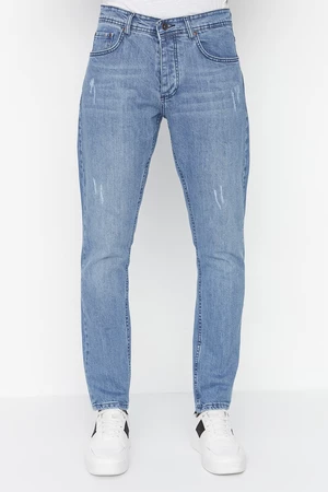 Trendyol Light Blue Stretchy Fabric Rake Destroyed Slim Fit Jeans Denim Trousers