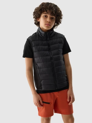 Chlapčenská zatepľovacia trekingová vesta so syntetickou výplňou - čierna