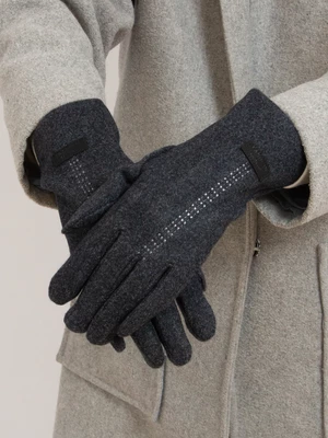 Šedé teplé dámské rukavice