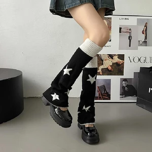 Women s Lolita Knitted Cute Leg Warmers Harajuku Kawaii Boot Socks E-Girls High Leg Slouch Stockings Y2K Streewear