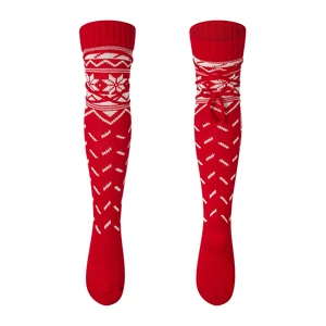Women Christmas Thigh High Boot Socks Cute Aesthetic Knitted Extra Long Stockings Over Knee Leg winter