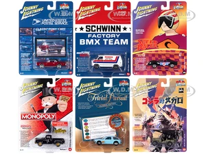 Pop Culture 2023 Set of 6 Cars Release 1 1/64 Diecast Model Cars by Johnny Lightning