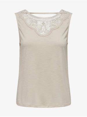 Cream Women's Tank Top with Lace JDY Dodo - Women