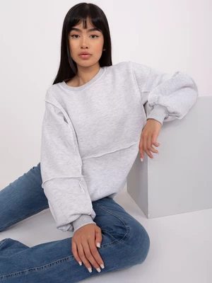 Light grey melange loose sweatshirt