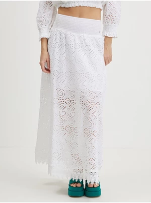 Bílá dámská vzorovaná maxi sukně Guess Rafa - Dámské