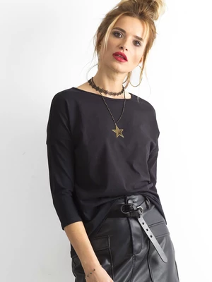 Basic blouse with 3/4 sleeves black