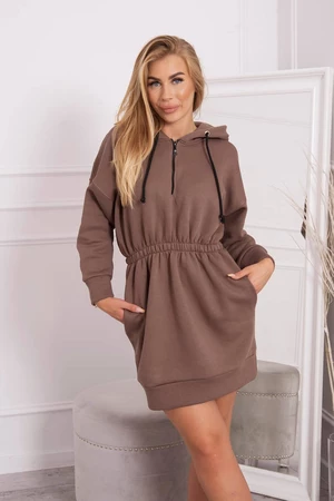 Insulated dress with mocca hood
