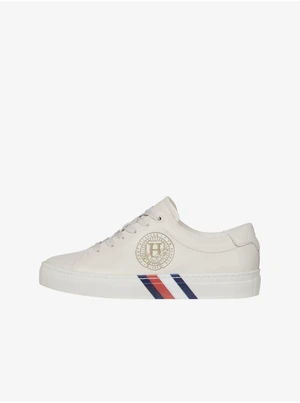 Cream Women's Leather Sneakers Tommy Hilfiger - Women