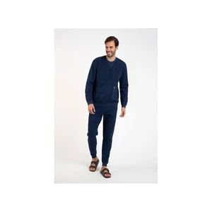 Men's Fox Long-Sleeved Tracksuit, Long Pants - Dark Blue