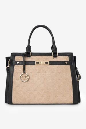 Large Classic Handbag NOBO Beige & Black
