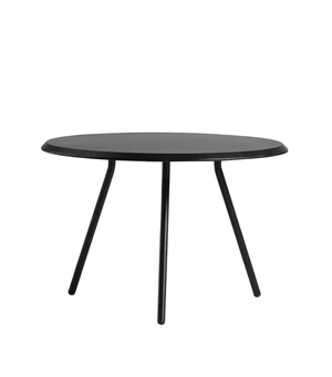 Konferenční stolek "Soround", 14 variant - Woud Varianta: Ø 60 cm - dub, černý | černé nohy (44 cm)