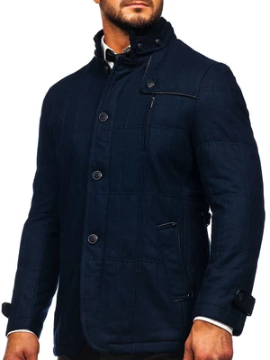 Tmavě modrý pánský kabát Bolf EX66A