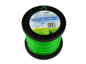 Struna do sekačky, pětiúhelníkový profil 2,4mm x 100m, Prasklý plast (obal)