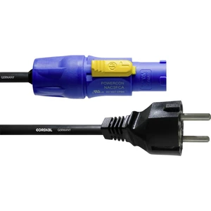 Cordial CFCA 10 S napájací prepojovací kábel [1x DE schuko zástrčka - 1x zástrčka PowerCon] 10.00 m modrá