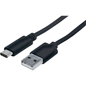 Manhattan #####USB-Kabel USB 2.0 #####USB-C™ Stecker, #####USB-A Stecker 1.00 m čierna UL certifikácia
