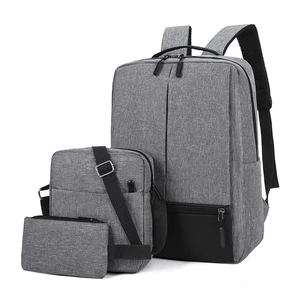 Menico 3 Pcs Men Oxford Cloth Business Casual Large Capacity USB Charging Clutch Bag Crossbody Bag Backpack