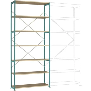 Manuflex RP1636.5021 základný modul regálu oddelenia  (š x v x h) 1250 x 2000 x 800 mm    drevená podlaha