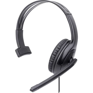 Manhattan Mono USB-Headset Over-Ear kabelgebunden USB-A-Stecker Lautstärkeregelung schwarz náhlavná sada mono s USB kábl