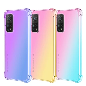 Bakeey for Xiaomi Mi 10T/10T Pro Case Gradient Color with Four-Corner Airbags Shockproof Translucent Soft TPU Protective